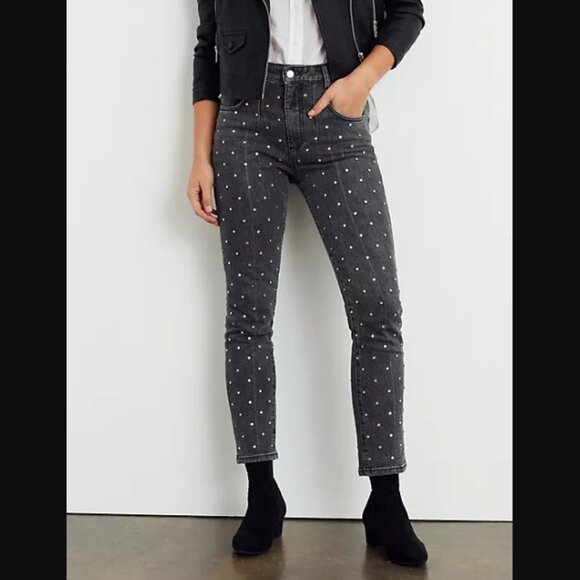 Pilcro Denim - Anthropologie Pilcro Jeans Womens 28 High Rise Slim Studded Rhinestone Denim Y2K